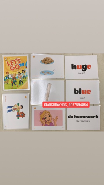 FLASHCARD LET'S GO 2-4th phiên bản mới nhất (197 thẻ ép plastic)