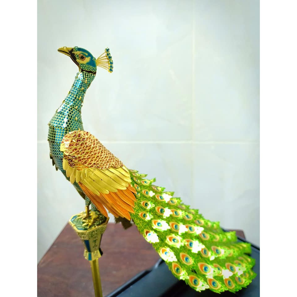 Mô Hình Lắp Ghép 3D Kim Loại Tự Ráp Piececool Con Công - Chưa Lắp