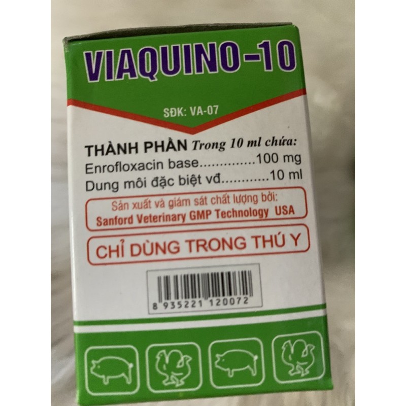 10 lọ VIAQUINO-10-phân xanh, phân trắng , gà rù, gà toi - cho gà, vịt, ngan, cút, heo, dê, cừu