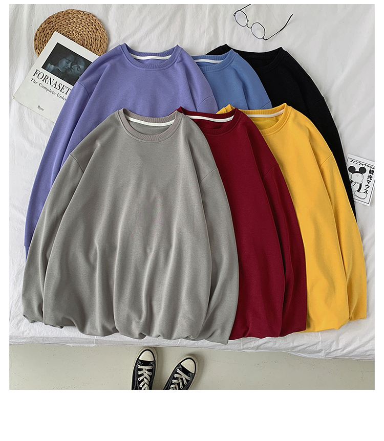 Áo sweater 63 màu tùy chọn màu trơn hàn quốc cho nữ