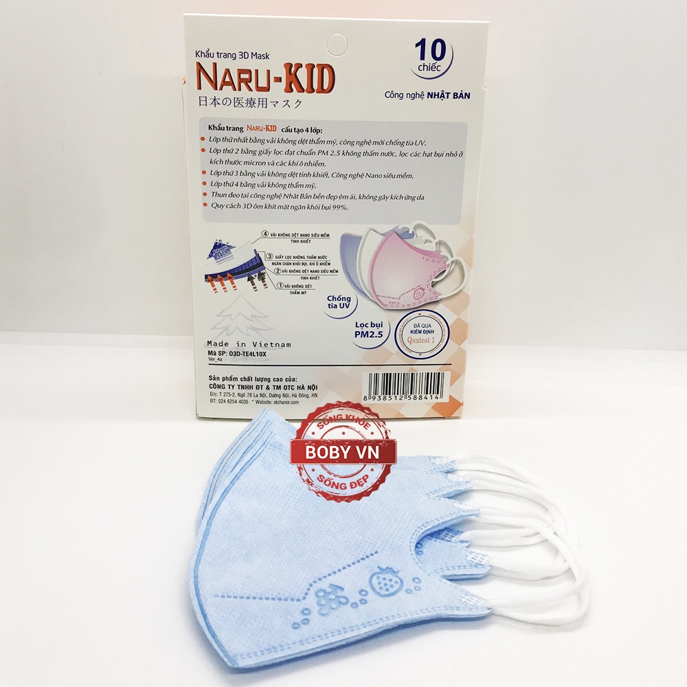 Khẩu trang Naru-Kid 4 lớp (Hộp 10 chiếc)