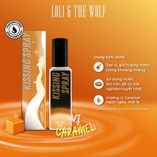 Xịt thơm miệng Kissing Spray hương Caramel nhỏ gọn bỏ túi chai xịt thuỷ tinh 20ml - LOLI & THE WOLF