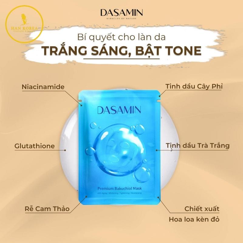 Mặt nạ Dasamin, dưỡng trắng, cấp ẩm, trẻ hóa da Hân Korea