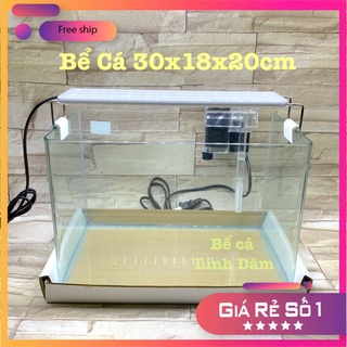 Bể Cá Chữ Nhật 30cm Kính Đúc Bo Góc Đẹp - Bể Cá Mini Dài 30cm