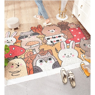 Thảm Nhưa Hình Thú Đan Rối Lót Cửa Có Thể Tự Thiết Kế Size 60x90