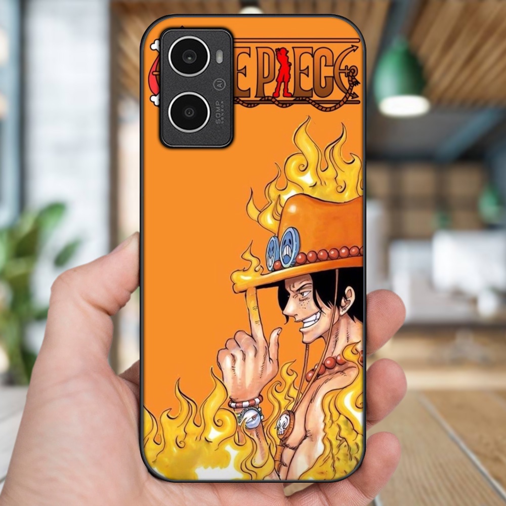 Ốp lưng Oppo A96 4G viền đen in hình Ace One Piece