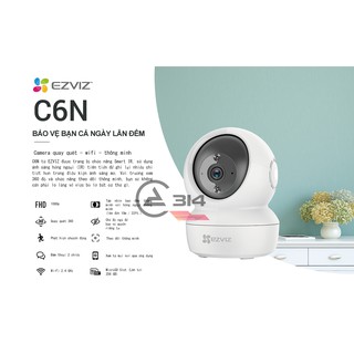 EZVIZ Camera mã C6N độ phân giải 1080p, quay quét 340 độ, nghe và gọi 2 chiều- HÀNG CHÍNH HÃNG