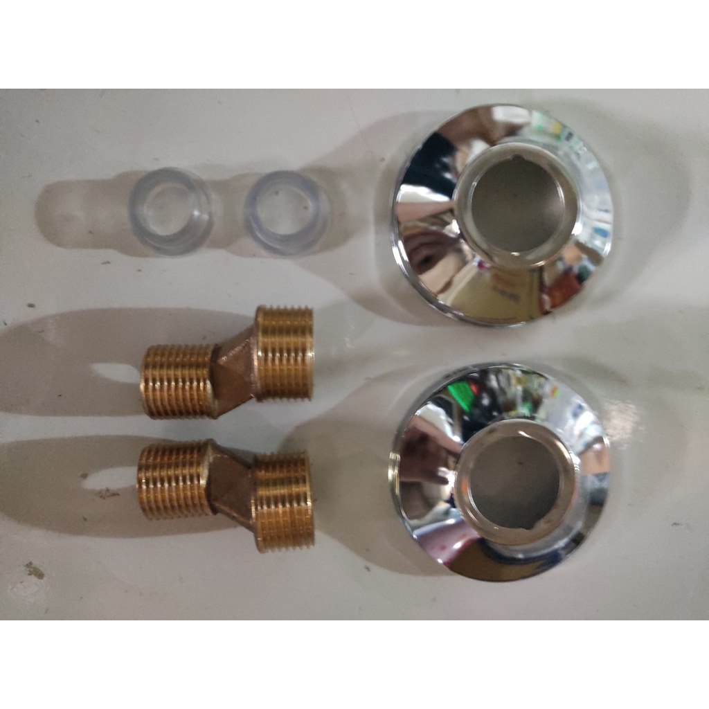 Bộ 2 chân quỳ,chân sen chữ Z Đồng Thau , mạ crom, inox 304 lắp đặt cho củ sen nóng lạnh