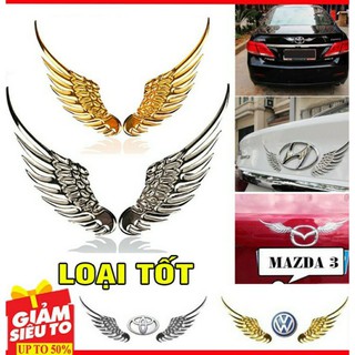 Logo Cánh Chim Thiên Thần 3D Dán Trang Trí Xe Hơi