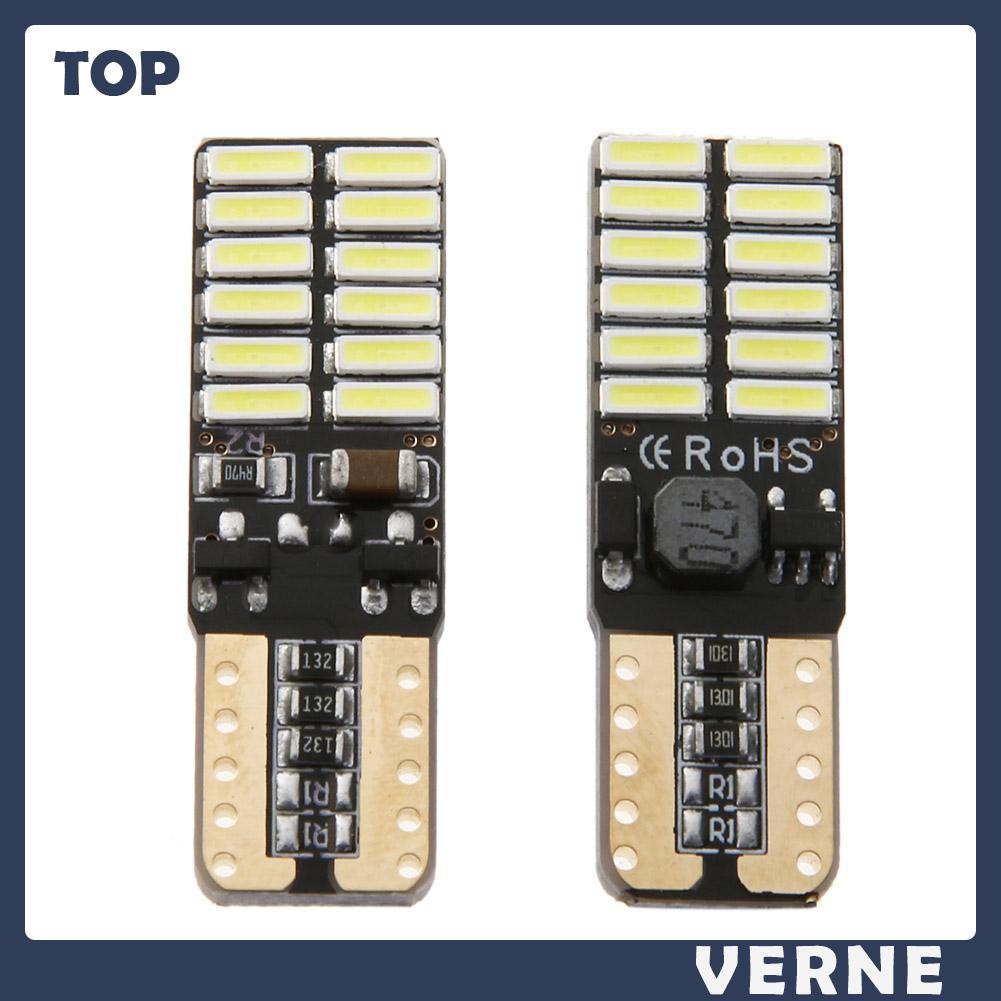 Set 2 Bóng Đèn Led T10 4014 24 Smd Gắn Biển Số Xe Ô Tô