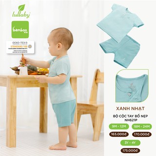 Lullaby- Bộ cộc tay bé trai bổ nẹp NH621P (Xanh)- Chất Bamboo