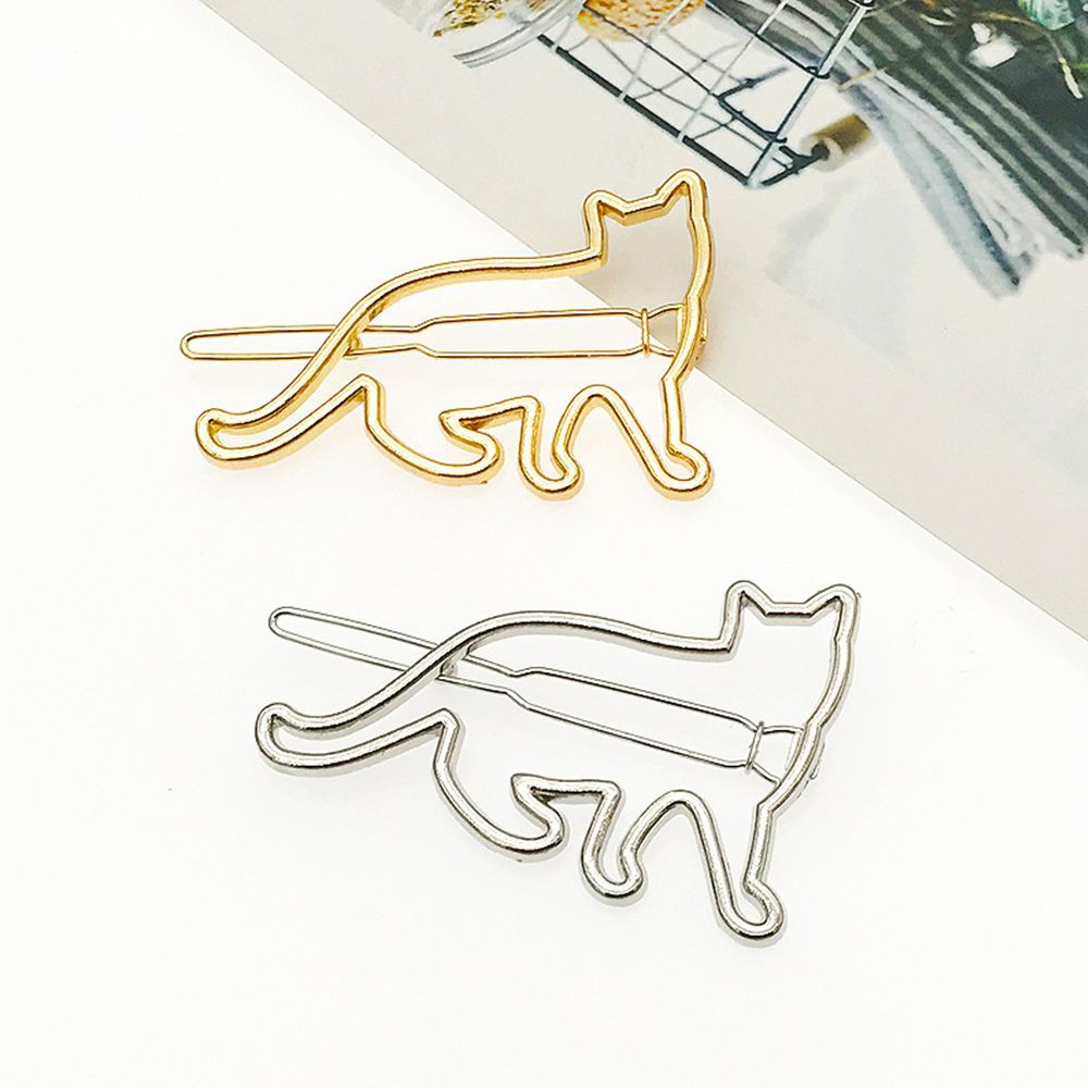 Kẹp tóc kim loại hình mèo xinh xắn