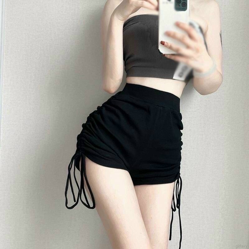 Quần đùi nữ rút dây hai bên mặc ở nhà chất thun mềm Michi