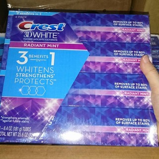 Kem đánh trắng răng Crest 3D White Radiant Mint 181g nhập từ USA