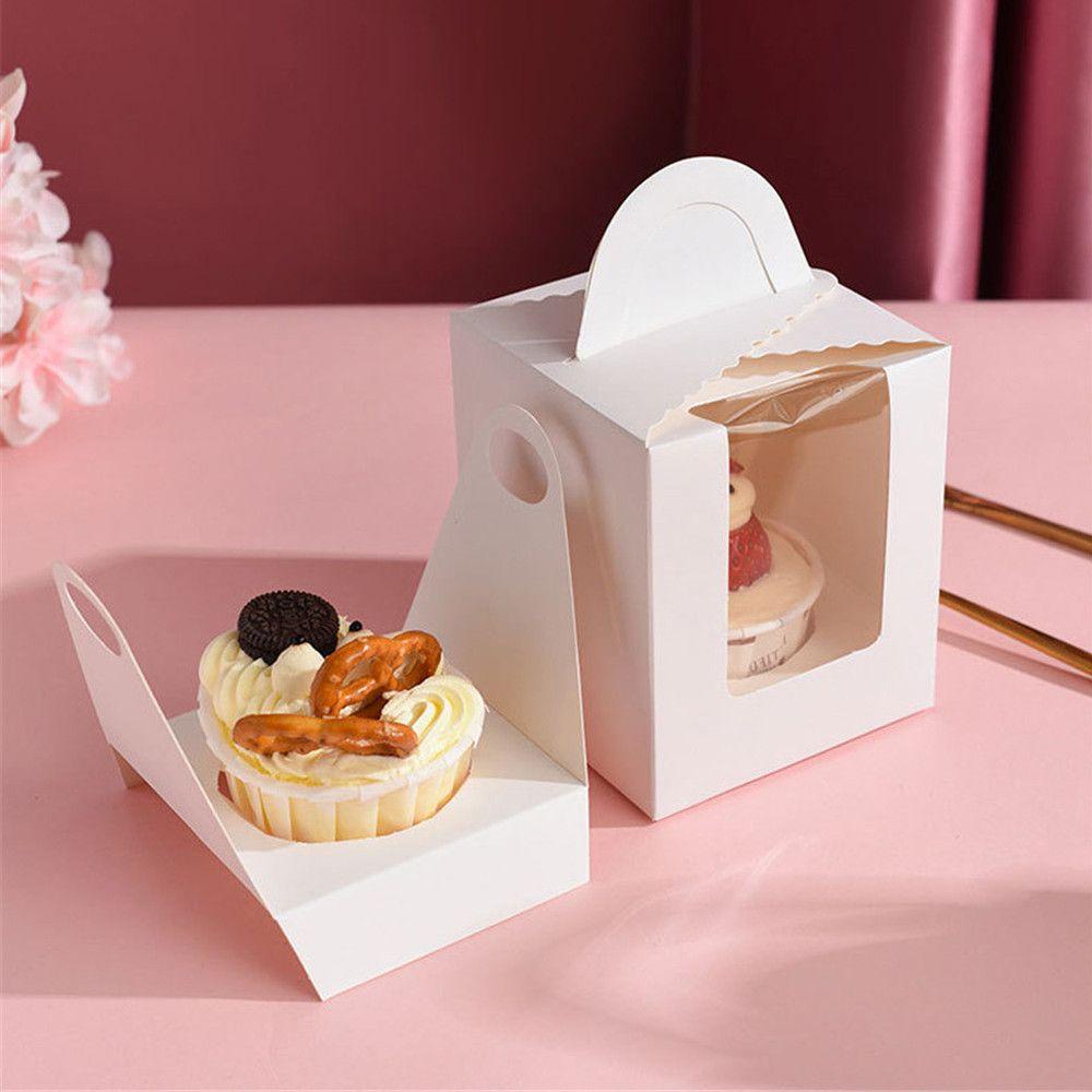 Set 10 Hộp Đựng Bánh Cupcake Có Giá Đỡ