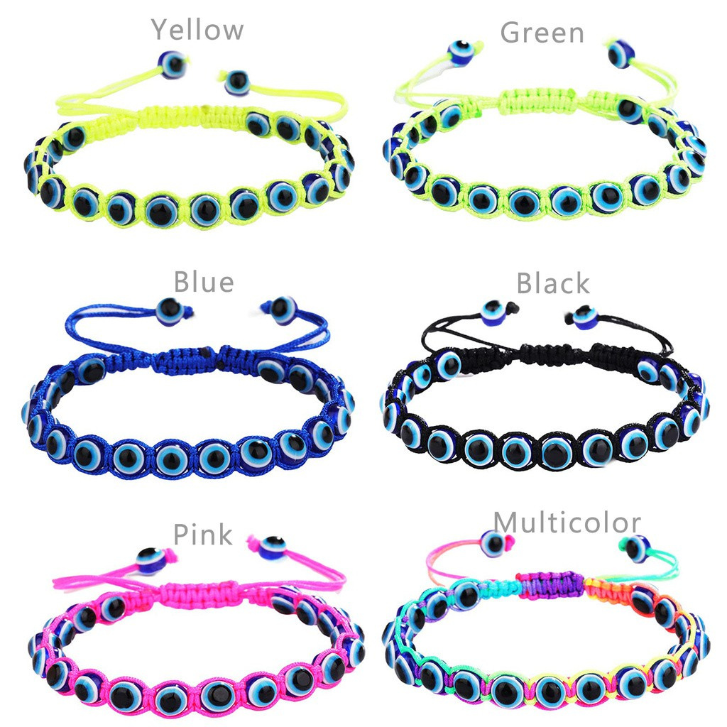 Vòng Đeo Tay May Mắn Màu Đen Đính Mắt Quỷ Thời Trang Dành Cho Nữ