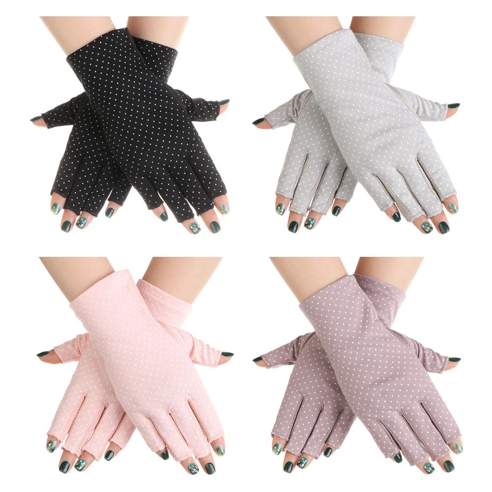 1 / 4 Đôi Găng Tay Lái Xe Hở Ngón Chống Tia UV Sự Bảo Vệ