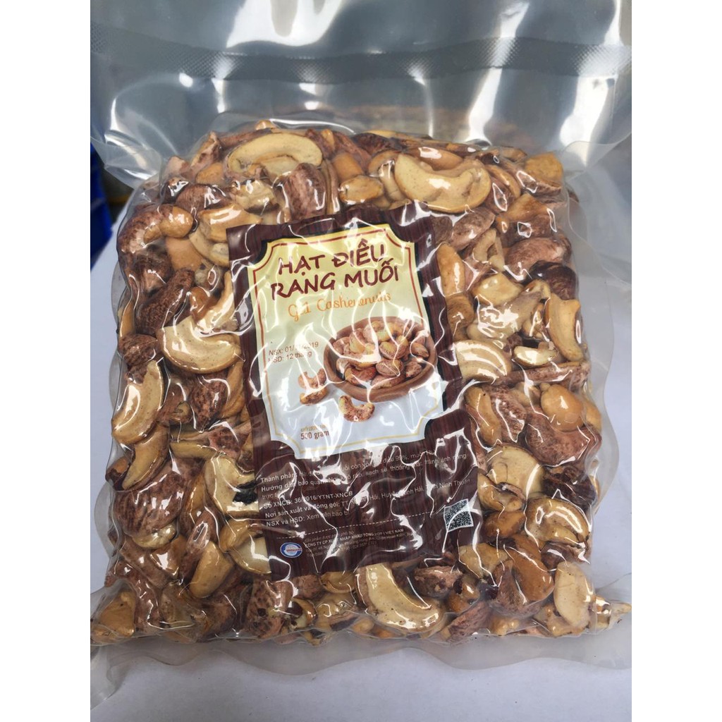 Hạt điều vỡ rang muối Ninh Thuận hút chân không 500g