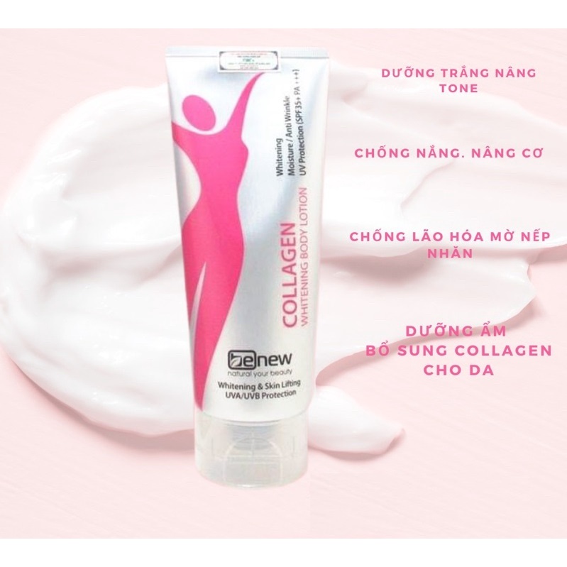 Kem Dưỡng thể Nâng Tone Trắng Da Body Benew Collagen Whitening 200ml