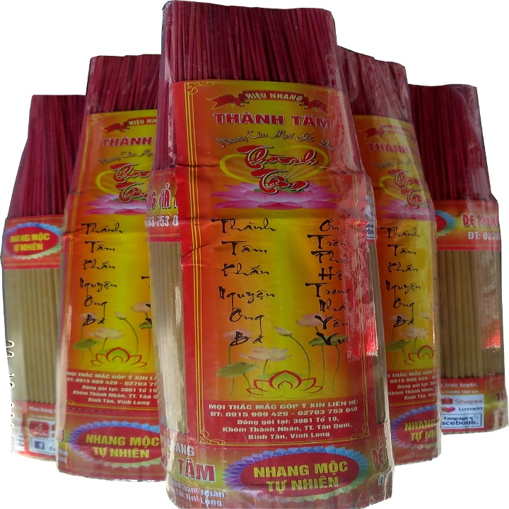 Nhang mộc tự nhiên THÀNH TÂM bó tròn 500gram 29cm  không mùi, ít ảnh hưởng sức khỏe