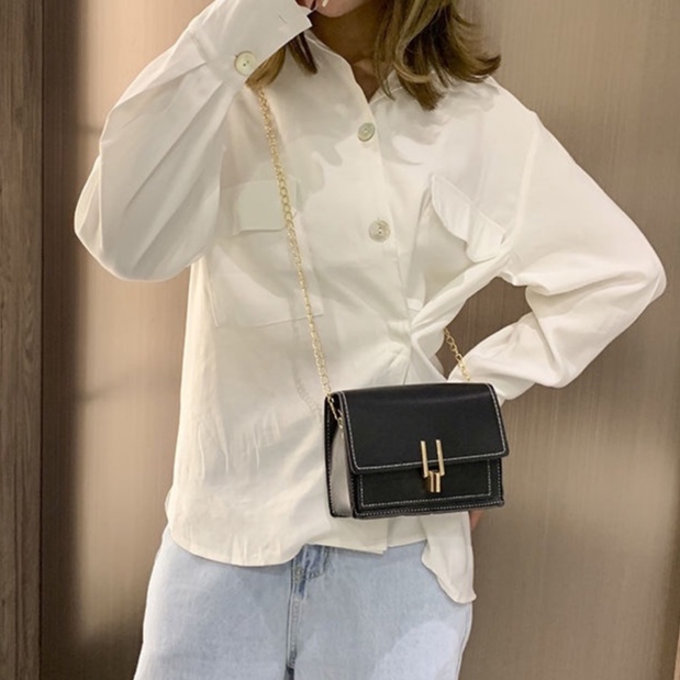 Túi đeo chéo nữ  TTF202 túi đeo chéo nữ dây xích chất da mềm, chống nước túi xách nữ đẹp đeo vai đi chơi dự tiệc