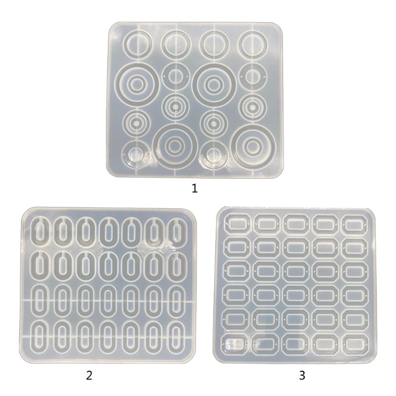 Khuôn Silicone Làm Bông Tai Epoxy Hình Học DIY