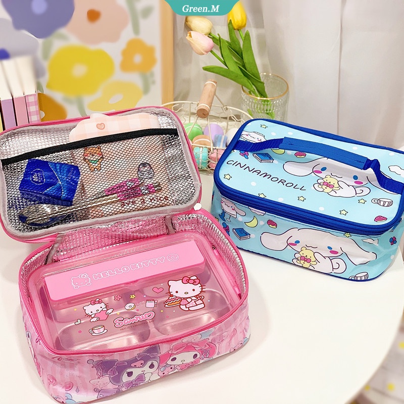 Túi Đựng Hộp Cơm Trưa Giữ Nhiệt In Họa Tiết Hoạt Hình Cinnamoroll Kuromi My Melody Đáng Yêu Tiện Lợi Cho Bạn Gái