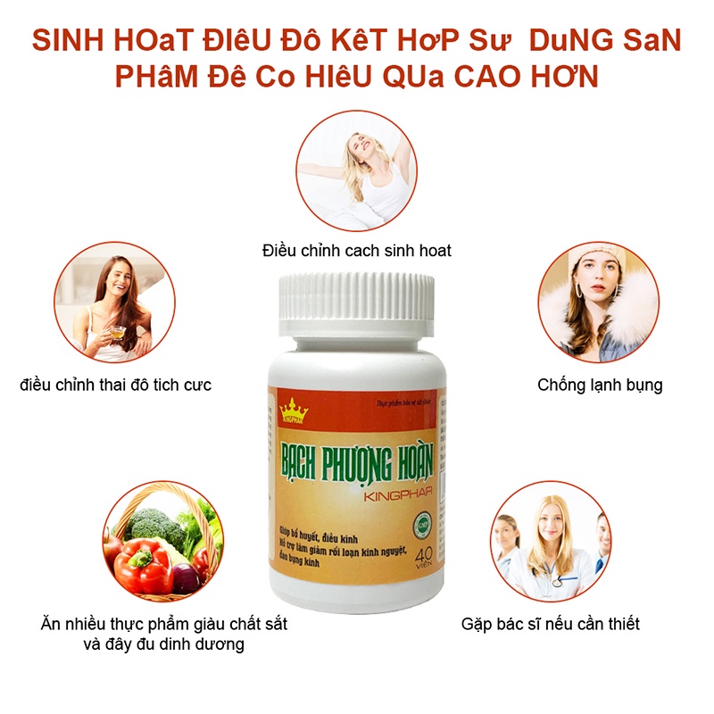 Woohop Bạch Phượng Hoàn Kingphar - Viên Uống Hỗ Trợ Điều Hòa Kinh Nguyệt, Phụ Khoa