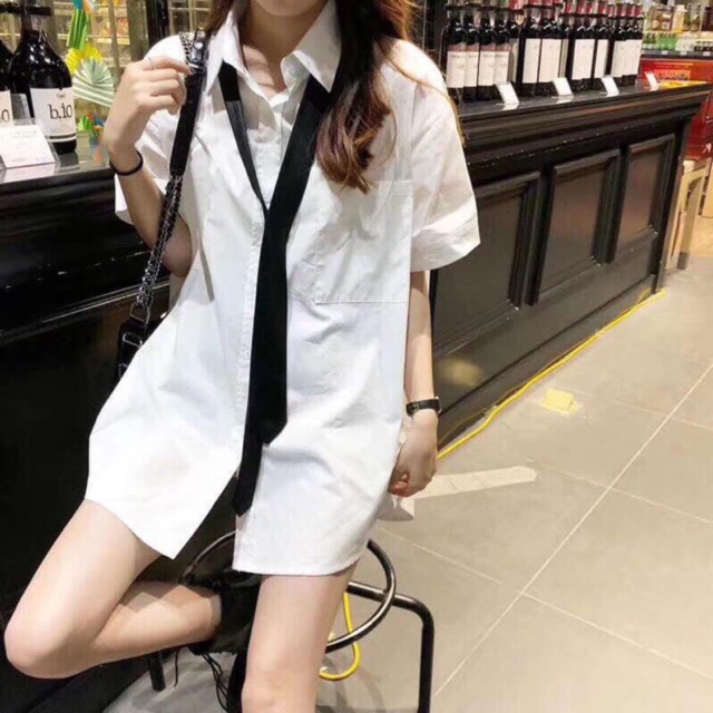 Áo sơ mi thắt cà vạt 💋ảnh thật clip💋