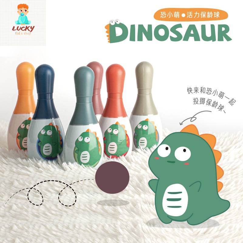 Đồ chơi vận động ném bóng bowling hình khủng long, phát triển trí tuệ cho trẻ em, trẻ con, bé trai, bé gái 2 3 4 5 tuổi