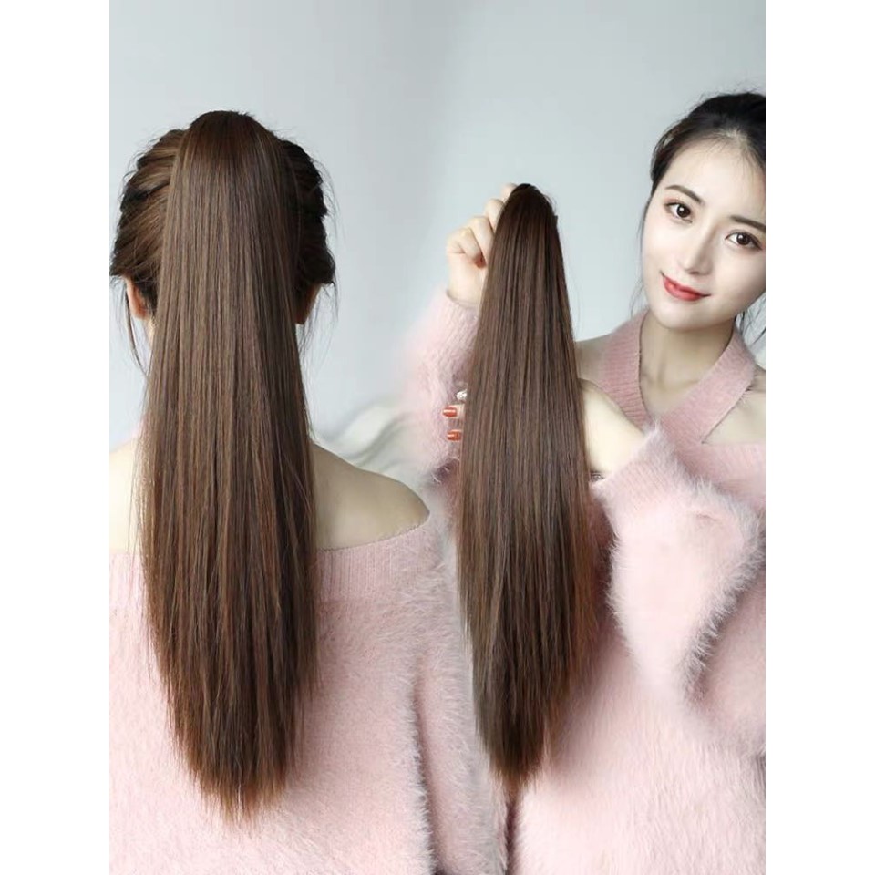Tóc giả nữ ❤️FREESHIP❤️ Tóc giả ngoạm thẳng 50cm❤️Ảnh thật
