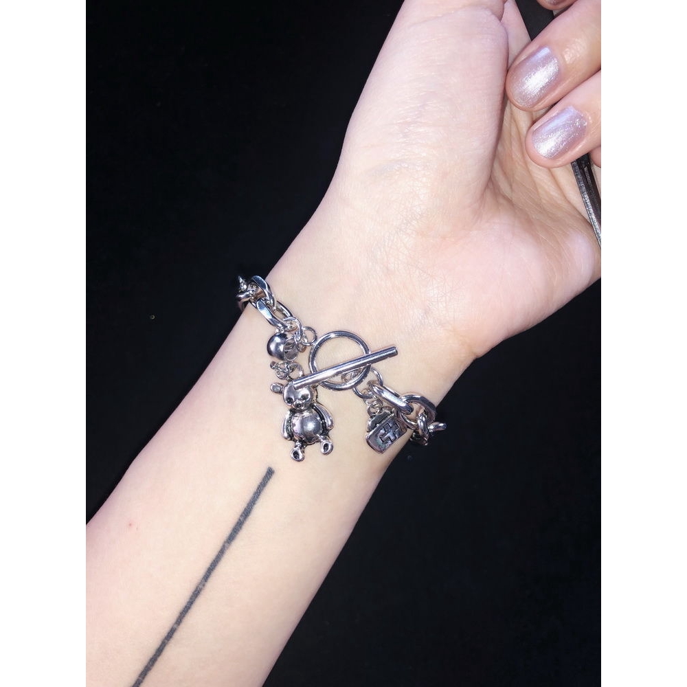 Vòng Tay Gắn Mặt Hình Gấu Cá Tính Phong Cách Retro