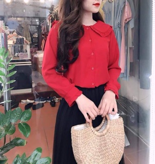 Áo sơ mi cổ sen