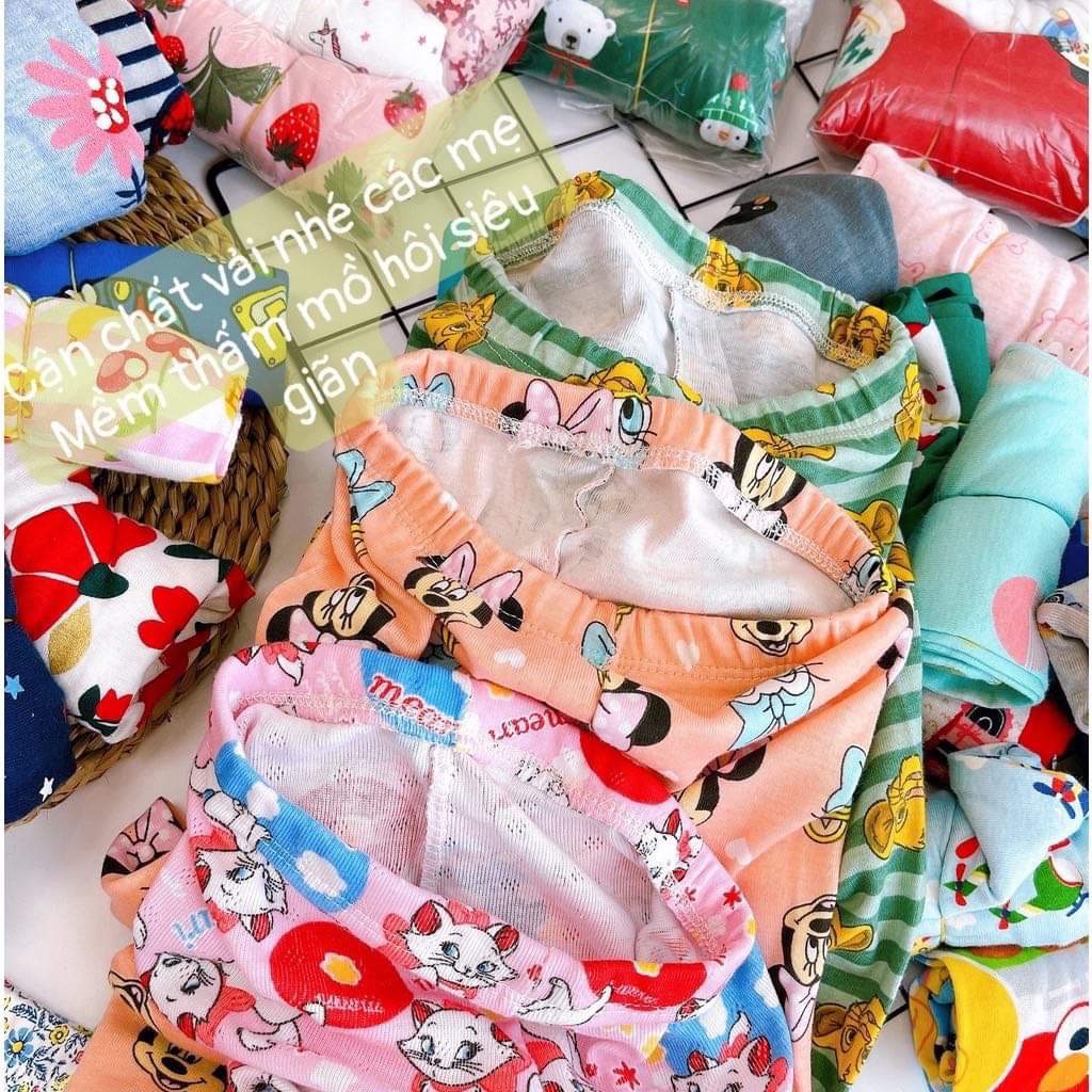 Quần Thun Bozip Dài Bé Gái Chất Cotton Dày Thấm Hút Mồ Hôi Họa Tiết Dễ Thương Loại 1