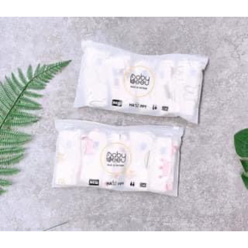 Set 5 khăn sữa xô muslin babybee 4966