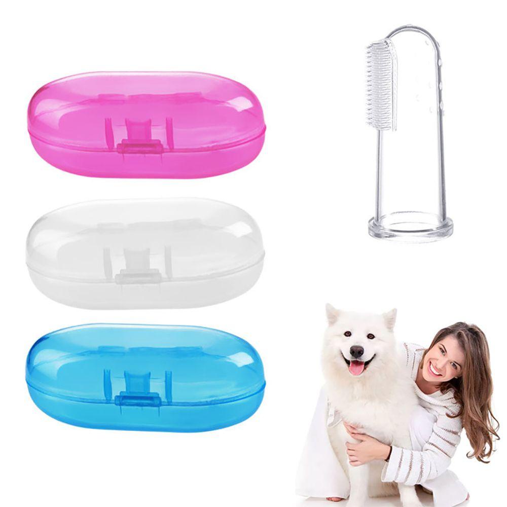 Bàn Chải Đánh Răng Silicon Mềm Kèm Hộp Đựng Thức Ăn Bảo Vệ Răng Cho Chó Mèo DANILO
