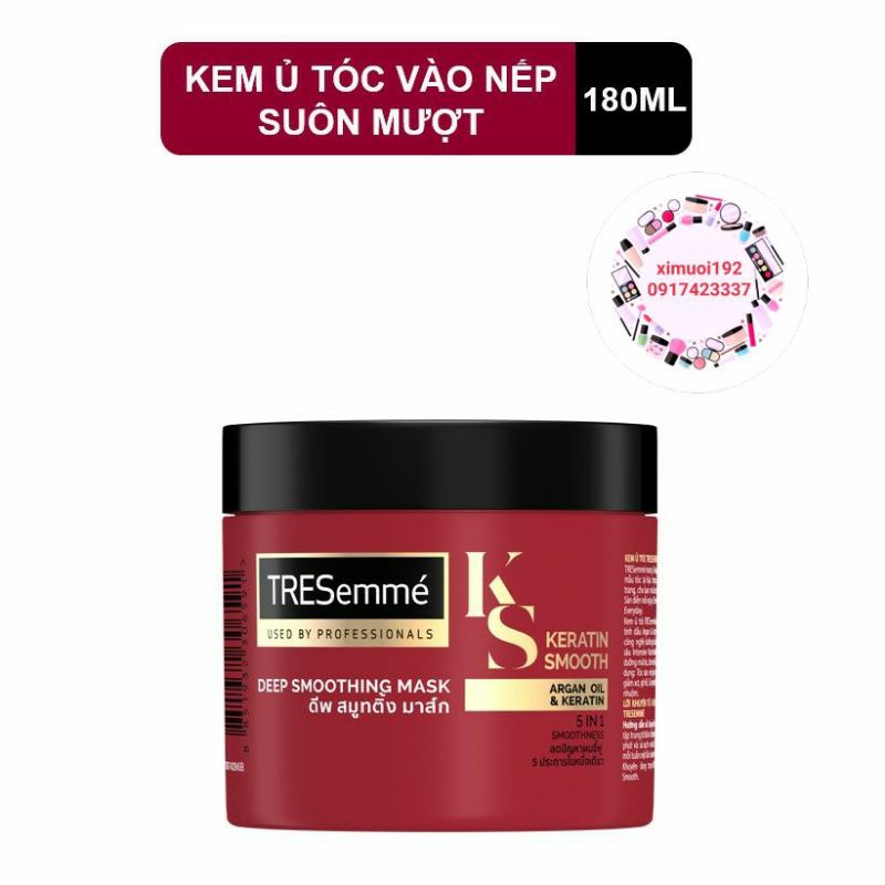 [ Chính hãng] Kem ủ TRESemmé Keratin Smooth Tinh Dầu Argan Vào nếp suôn mượt 180ML