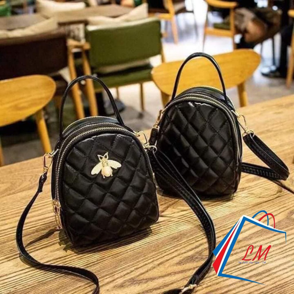 Balo Nữ Mini ♥️FREESHIP♥️ Balo Con Ong Đeo 2 Dáng