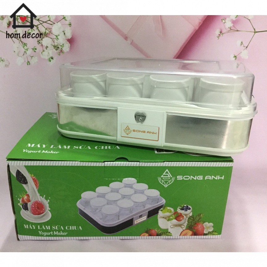 Máy làm sữa chua dẻo, Máy làm Yogurt tiện dụng tại nhà Song Anh Tặng Kèm 15 Cốc