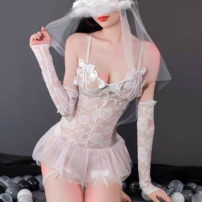 Váy ngủ cosplay cô dâu sexy gợi cảm, Đồ ngủ cosplay sexy