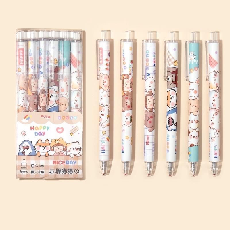 Bút bi mực đen mẫu cute. Bút bấm [đồ dùng học tập]