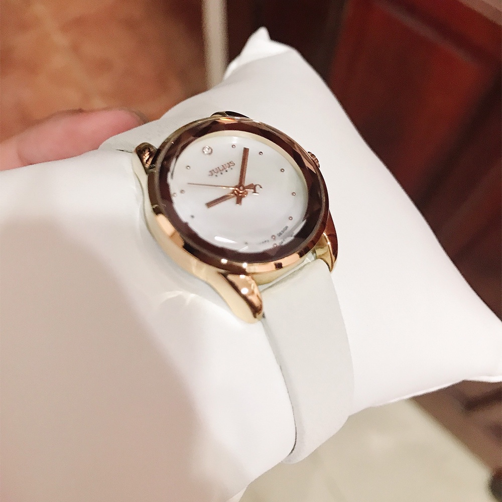 Đồng hồ nữ Julius Hàn Quốc JA-723B dây da cá tính (Trắng) | BigBuy360 - bigbuy360.vn