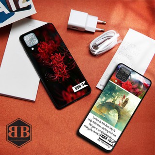 Ốp lưng kính cường lực Samsung Galaxy A12 các mẫu hoa bỉ ngạn