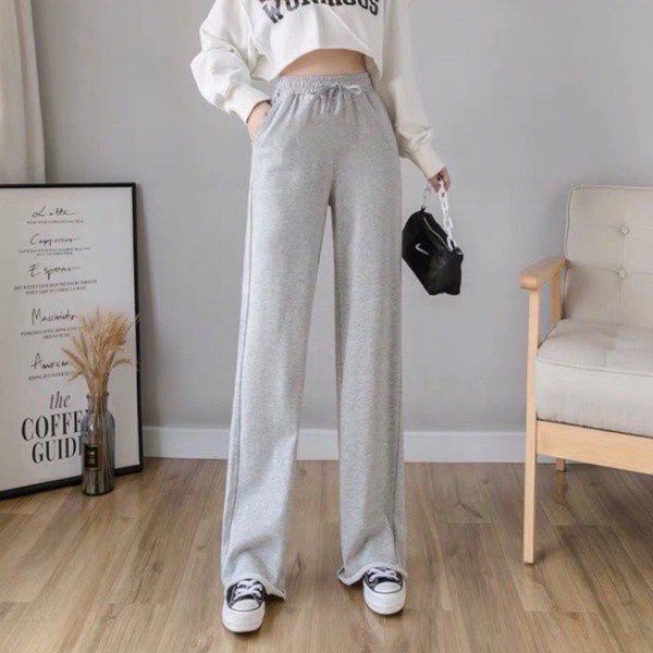 Quần nữ ống rộng culottes chất tăm gân dài 95cm cạp cao quần xuông nữ lyns nơ cạp chun thoáng mát siêu hót tạo dáng