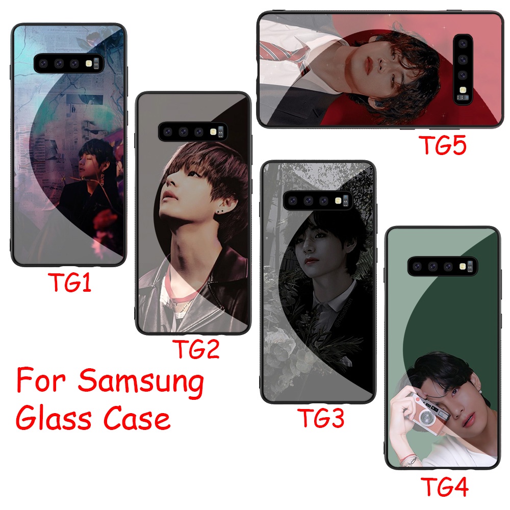 Ốp điện thoại kính cường lực in hình chàng trai Bangtan V cho Samsung Galaxy Note 8 9 S7 Edge S8 S9 S10 S20 Plus Edge PZ91