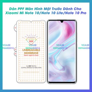 Miếng dán màn hình mặt trước ppf xiaomi mi note 10 / note 10 lite / note 10 pro