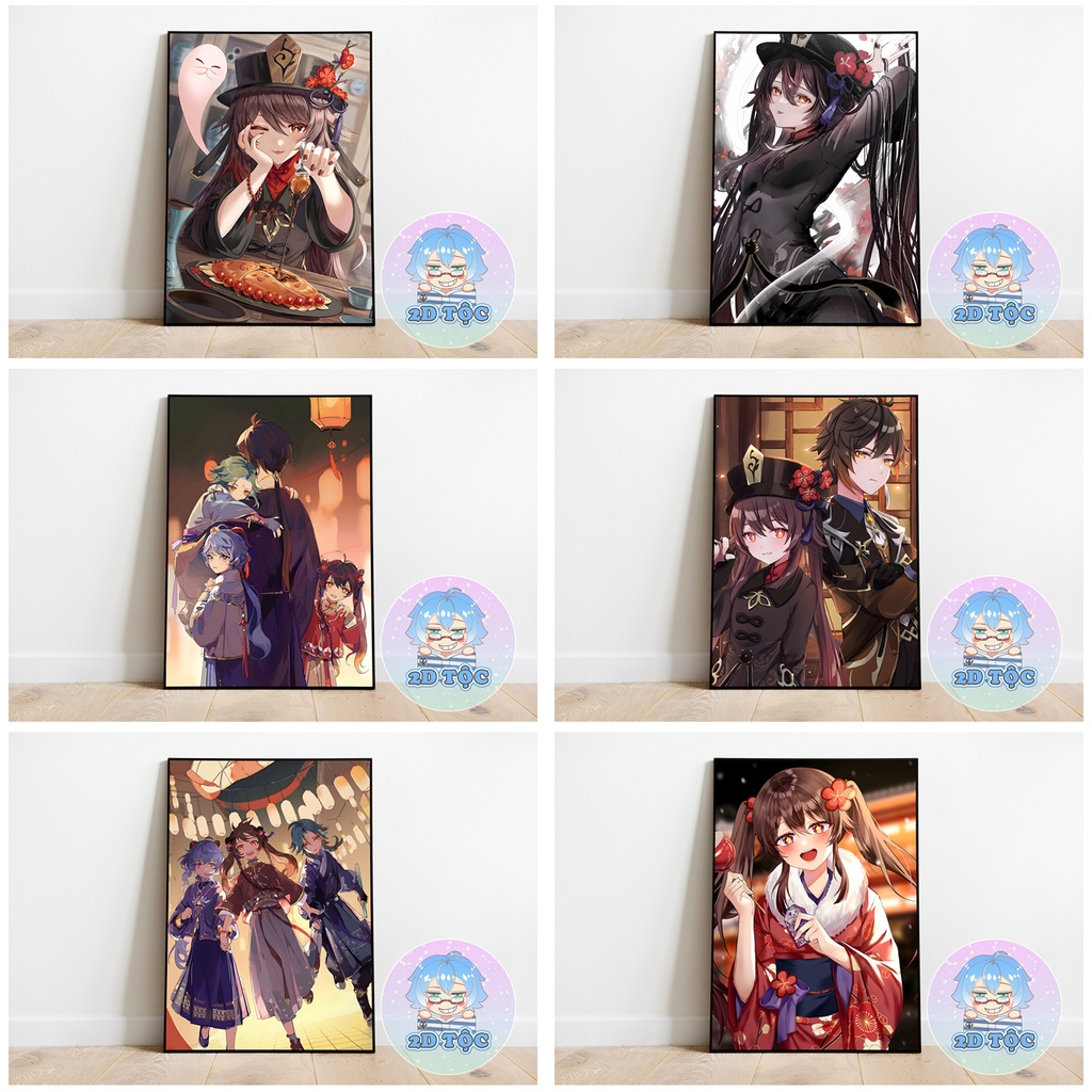 TRANH POSTER A3 HU TAO HuTao (6) GENSHIN IMPACT CHẤT LIỆU GIẤY CAO CẤP - 2D TỘC SHOP