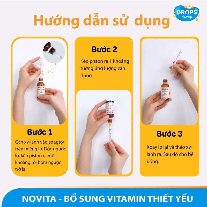NOVITA - Vitamin tổng hợp cho bé bổ sung vitamin thiết yếu giúp trẻ tăng cường hấp thu dinh dưỡng, ăn ngon