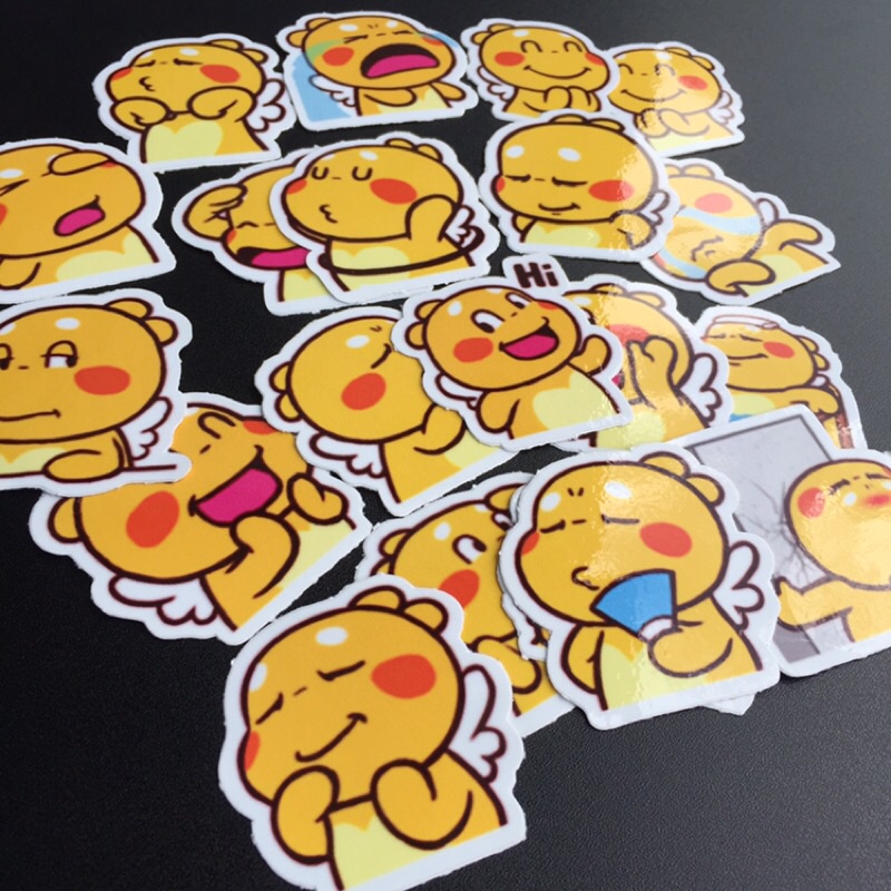 Bộ 20 Sticker emoji khủng long cute. Hình dán chống nước, trang trí xe, điện thoại, laptop.
