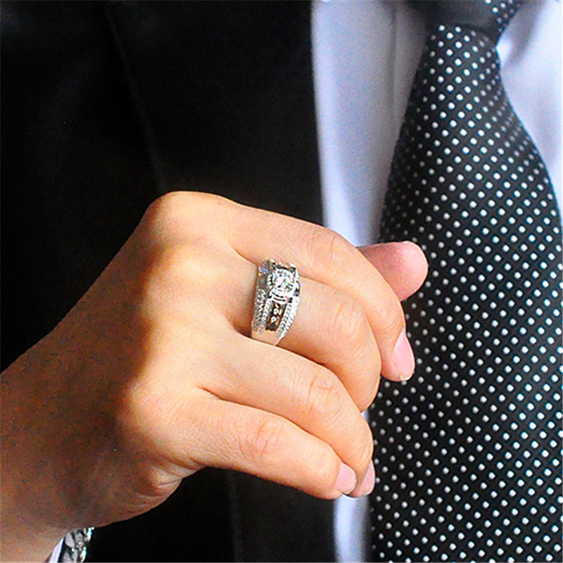 Nhẫn mạ bạc 925 đá zircon đá kim cương kiểu Hàn